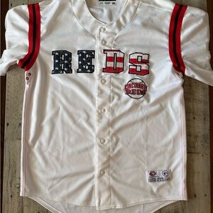 Cincinnati Reds Men's Baseball Jersey - White and Red size M (runs big) USA FLAG